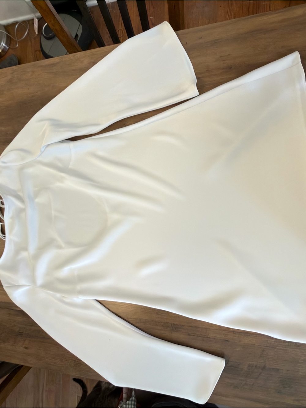 Gianni Bini White Long-Sleeve Sheath Dress